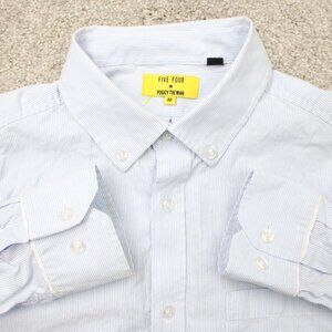 Five Four Poggy The Man Shirt Mens Medium Blue  100% Cotton Long Sleeve Button